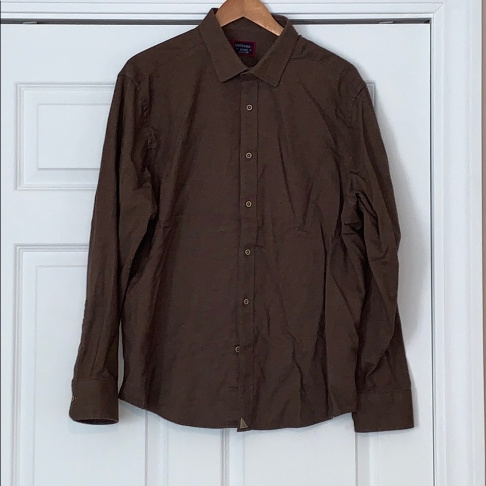 UNTUCKit casual long-sleeve brown button down